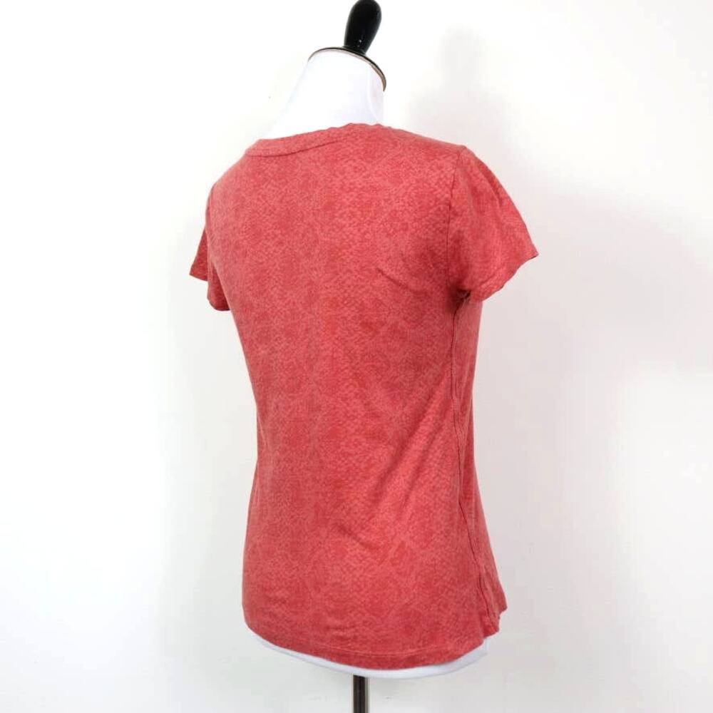 Athleta Size XS Active Tee Shirt Cotton Texture Coral Orange - Picture 5 of 10